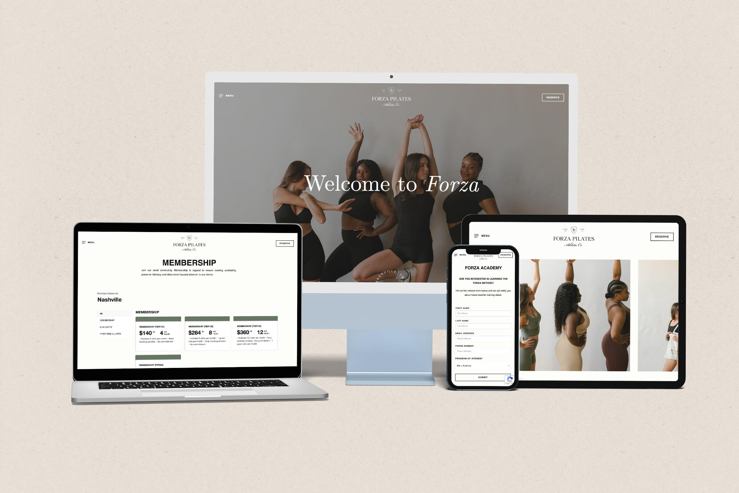 Website for Pilates Studio