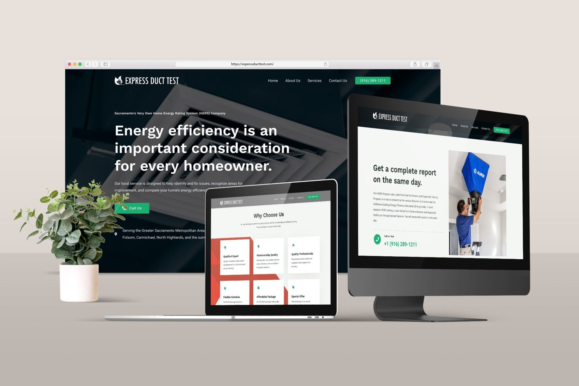 Website Development for Air Duct Testing Company in Sacramento