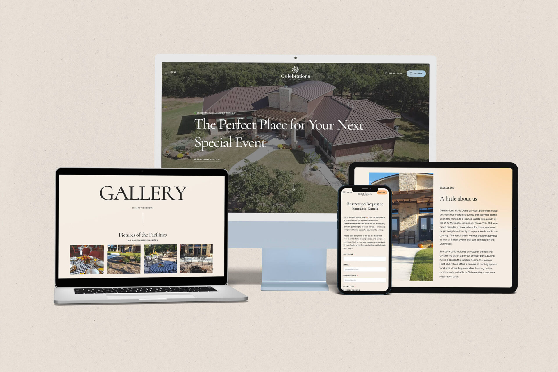 Event Venue Website for Saunders Ranch