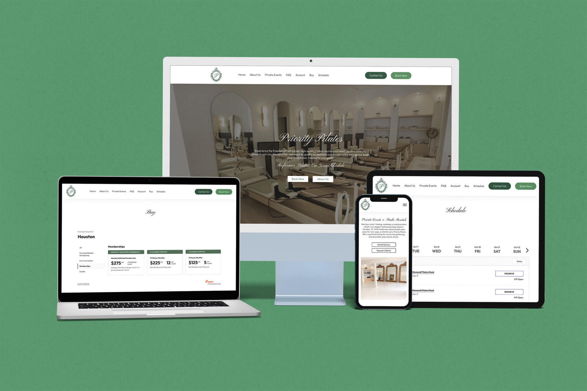 Website Development for On-Demand Pilates Studio